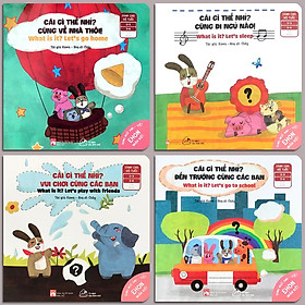 Bộ 4 Quyển Sách - Ehon Nhận Biết - Cái Gì Thế Nhỉ? (Song ngữ Anh Việt cho bé 0-6 tuổi)
