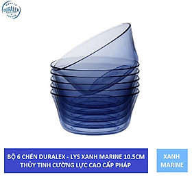 Mua {Hàng chính hãng} Bộ 6 chén D2006B Duralex - Lys Xanh Marine 10 5cm Thủy tinh cường lực cao cấp Pháp