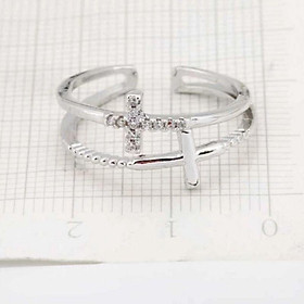 Nhẫn bạc thánh giá kép YN JEWELRY SL
