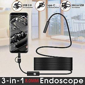 8mm Endoscope Inspection Camera Thin for Android iOS Vehicle