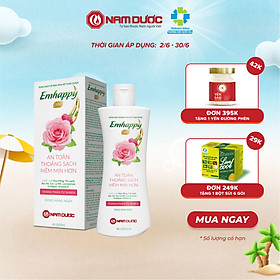 Dung dịch vệ sinh phụ nữ Emhappy new Nam Dược 120ml hương hoa hồng làm