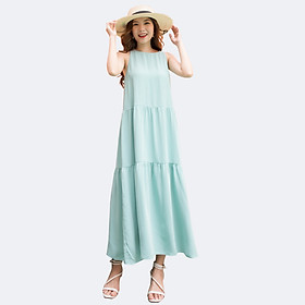 Đầm Maxi Nữ Vải Lụa Trơn 4 Màu, Thích hợp đi làm, du lịch, dã ngoại, sinh hoạt ngoài trời - 3393