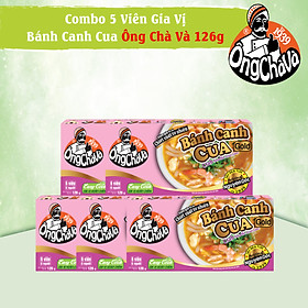 Combo 05 Hộp Viên Gia Vị Bánh Canh Cua Ông Chà Và 126g (Crab Noodle Broth Cubes)