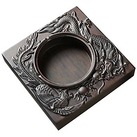 Mua Gạt tàn thuốc hình RỒNG  PHƯỢNG gỗ mun tự nhiên nguyên khối đục   chống cháy