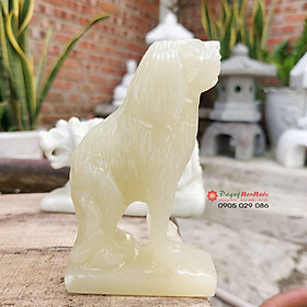 Mua Tượng chó đá tuổi tuất 12 con giáp phong thủy đá ngọc Pakistan 12cm đá Non Nước