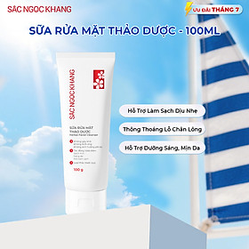 Sữa rửa mặt Thảo Dược Sắc Ngọc Khang 100g không gây khô da, Sạch Mịn, Sáng Da, Mờ Nám Sạm