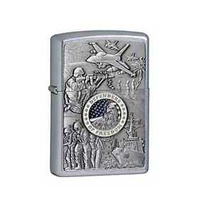 Bật Lửa Zippo Joined Forces Emblem Street Chrome Chính Hãng Usa