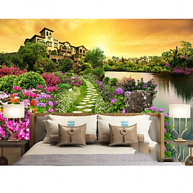 Mua Tranh dan tuong biệt thự bên sông PC45