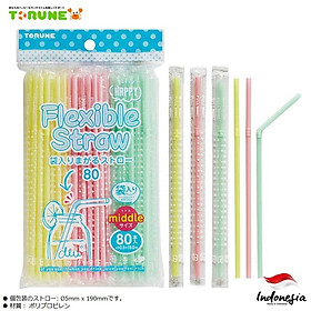 Set 80 ống hút bọc riêng Torune Flexible Straw Ø5x190mm - Hàng Nội Địa Nhật Bản nhập khẩu