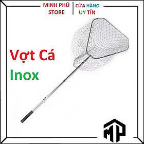 Vợt Vớt Cá Chất Liệu Inox Kèm Lưới Carbon Nhiều Kích Cỡ