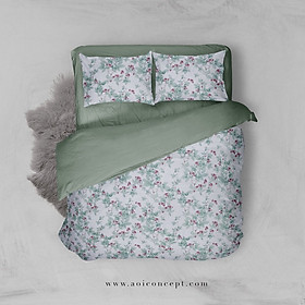 Bộ Chăn Ga Gối 5 Món Cotton Satin Size 2mx2m 2m2x2m Nhiều Hoa văn À Ơi Concept cao cấp Hàn Quốc