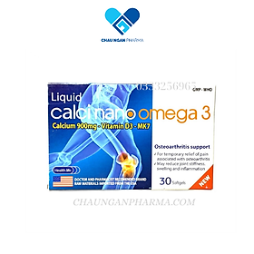 Liquid Calci nano omega 3 phòng ngừa loãng sương, phát triền chiều cao - Hộp 30 Viên