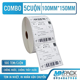 Mua Giấy in nhiệt tem in nhiệt có sẵn keo tem vận đơn TMĐT khổ 100x150mm 500 tem/cuộn