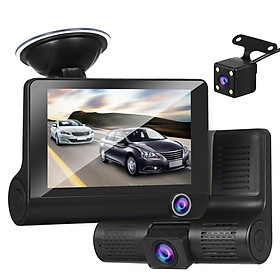 1080P Full HD Dash Cam with 4 Inch IPS Screen Front and Rear Dual Dash Camera Driving Recorder