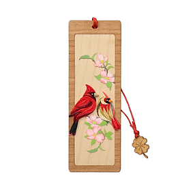 Bookmark Giấy Xoắn Nghệ Thuật - Chim Hồng Tước Đỏ - Eternal Bond - Animals - Việt Net