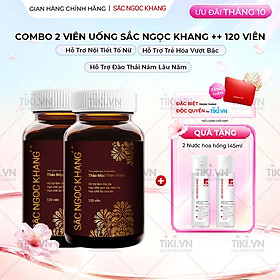 Combo 2 Hộp viên uống Sắc Ngọc Khang ++ hỗ trợ hạn chế lão hóa, sạm da, nám da; hỗ trợ tăng cường nội tiết tố nữ