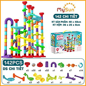 Đồ chơi cầu trượt thả bi lăn 3D mô hình lắp ráp cho bé giải trí sáng tạo MySun