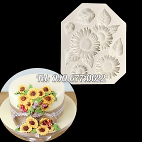 Mua Khuôn silicone làm rau câu hoa hướng dương kèm lá - Mã số 1063