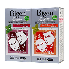Combo 2 Thuốc Nhuộm Phủ Bạc dạng kem Bigen Speedy Hair Color Conditioner (80mlx2)