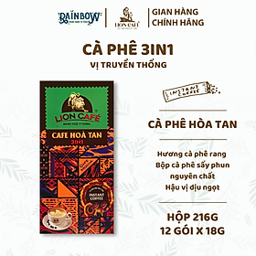 LION CAFE - Cà phê hòa tan 3in1 - Hộp 216g (12 gói x 18g)
