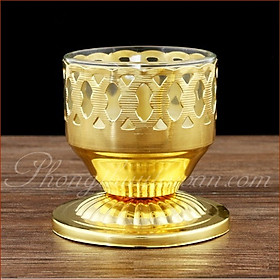 Mua Chân đèn dầu hợp kim kèm ly đựng  bấc tim 3 chân - thờ cúng
