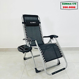 Mua Ghế xếp thư giãn cao cấp SUMIKA 179 - KHÓA KIM LOẠI  vải lưới Textilene thoáng khí  tải trọng 300kg  có khay đựng ly  dụng cụ tiện lợi  khung ghế bằng thép không gỉ  đế chống trượt