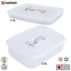 Combo 02 Hộp bảo quản thực phẩm Nakaya hình chữ nhật dẹt - Nội địa Nhật