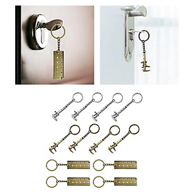 12 Pieces Exquisite Zinc Alloy Keychains Vernier Caliper Ruler Pendant Metal Fashion Keychain for Bracelet, Bag, Luggage, Jewelry Making, Purse