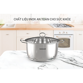 Mua NỒI INOX 5 ĐÁY SUNHOUSE SHG788-16 20 24 -size 16 20 24cm