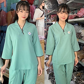 Đồ Lam Đi Chùa # Tim 2Nút Tơ Lụa Cao Cấp # Quần Áo Nữ # Đồ Bộ