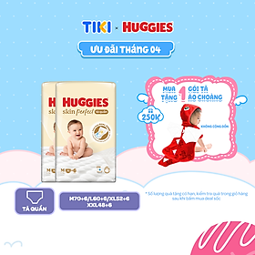 Combo 2 Tã/ Bỉm Quần Huggies Skin Perfect M/L/XL/XXL Super Jumbo Với 2 Vùng Thấm Giảm Kích Ứng Da