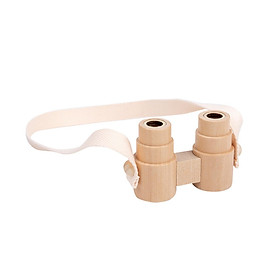 Kids  Telescope Children Magnification Toy and Strap Wooden Binoculars Toy Outdoor Toys for Boys Girls Baby Toddlers Camping