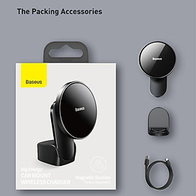 Mua Giá đỡ điện thoại hít nam châm Baseus Big Energy Car Mount Wireless Charger 15W   hàng chính hãng  - WXJN