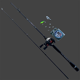 Bộ Cần Câu Lure Máy Ngang (Cần Rồng Đen) Giá Rẻ Tặng Phụ Kiện