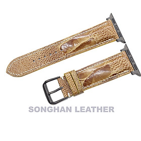 DÂY DA ĐÀ ĐIỂU THẬT HANDMADE HÀNG CHÍNH HÃNG SONGHAN LEATHER DÂY ĐEO THAY THẾ DÀNH CHO APPLE WATCH,   PHÙ HỢP CÁC DÒNG SERIES 1-2-3-4-5-6-SE-7 38mm 40mm 41mm 42mm 44mm 45mm AWOS-01T