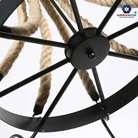 Đèn chùm phòng khách SuperVilighting trang trí bàn ăn hiện đại phong cách châu âu dây thừng