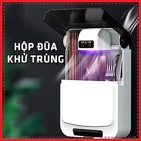 Ống Đũa Khử Trùng Hộp Đựng Đũa Thìa Muỗng Khử Khuẩn Bằng Tia UV Hút Ẩm Thông Minh Tiện Dụng Cho Nhà Bếp