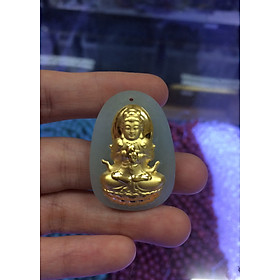 Phật Bản Mệnh Như Lai Đại Nhật ngọc Nephrite mạ vàng 24K