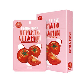 Mặt nạ dưỡng da chiết xuất cà chua SWLD Bania Mask Tomato Vitamin - Hộp 10 miếng