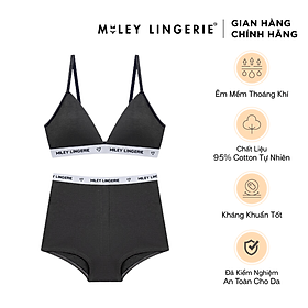 Bộ Đồ Lót Mút Mỏng Không Gọng thời Trang Và Quần Boxer Cotton Tự Nhiên Viền Lưng Logo BeingMe Miley Lingerie