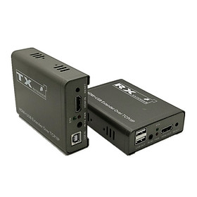 Bộ kéo dài HDMI 200M qua Cáp mạng có USB ( Có tính năng thông LAN) Ho-Link HL-HDMI-200KVM (2 thiết bị ) - Hàng chính hãng