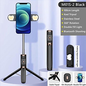 Mua Gậy Selfie NUOWA M01S-2 Hỗ Trợ Chụp Ảnh Tự Sướng Cho Android IOS với đèn 2LED có thể tháo rời