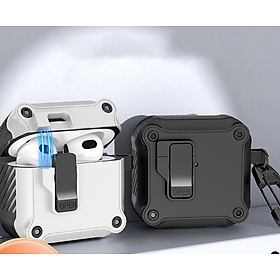 Case vỏ ốp dành cho tai nghe Airpods 1 2 3 4 Airpods Pro Airpod Pro 2 có khoá chống rơi 2 lớp cao cấp - Hàng chính hãng
