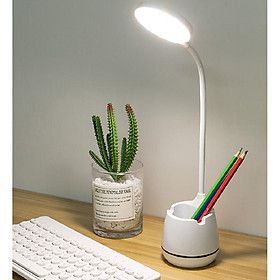Mua Đèn Led Để Bàn Có Kệ Đựng Bút Và Giá Đỡ Điện Thoại Nút Cảm ứng Dùng Pin Sạc