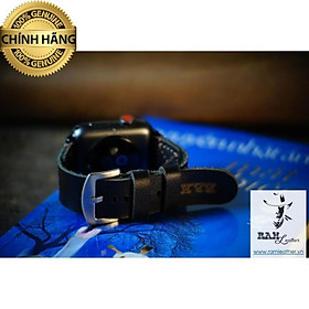 DÂY DÀNH CHO APPLE WATCH DA BÒ ĐEN SIMPLE THANH LỊCH - RAM SIMPLE X .