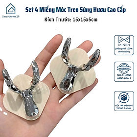 Mua Set 4 Miếng Móc Treo Sừng Hươu Cao Cấp  Chịu Lực 10kg  Móc Hút Chân Không Tiện Lợi - HÀNG CHÍNH HÃNG MINIIN
