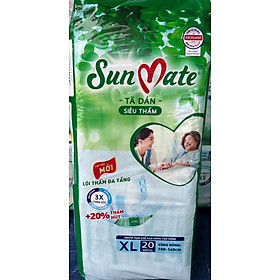 1 Cây/Thùng 6 Gói Tã Dán Sunmate XL20 Miếng - Tã Dán Cho Người Lớn (Gói Lớn Tiết Kiệm Hơn Sunmate XL10) -Hsd Luôn mới