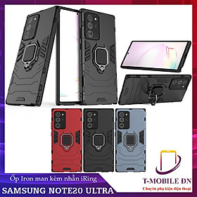 Ốp lưng cho Samsung Note 20 / 20 Ultra iron man chống sốc kèm nhẫn xoay chống xem video bảo vệ camera