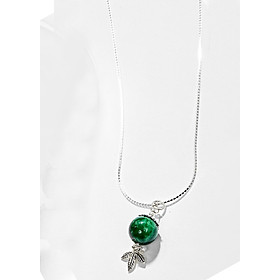 Dây Chuyền Mặt Đá Cẩm Thạch Phối 3 Lá Bạc Ngọc Quý Gemstones