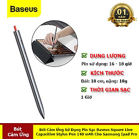 Bút Cảm Ứng Square Line Capacitive Stylus Pen (Anti Misoperation) Sử Dụng Pin Sạc 140mah Cho Điện Thoại, Máy Tính Bảng